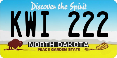 ND license plate KWI222
