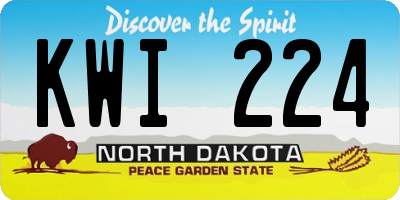 ND license plate KWI224