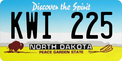 ND license plate KWI225