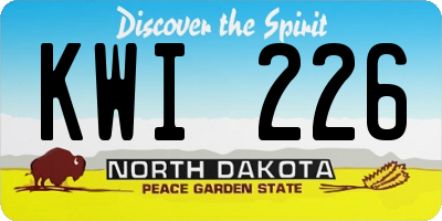 ND license plate KWI226