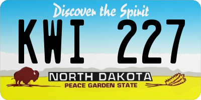 ND license plate KWI227