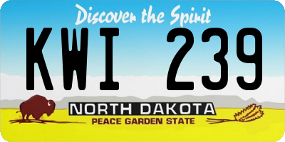 ND license plate KWI239