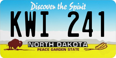 ND license plate KWI241