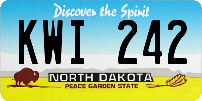 ND license plate KWI242