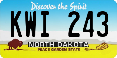 ND license plate KWI243