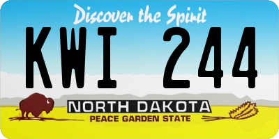 ND license plate KWI244