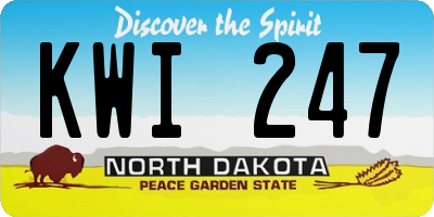 ND license plate KWI247