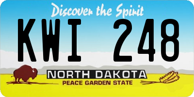 ND license plate KWI248