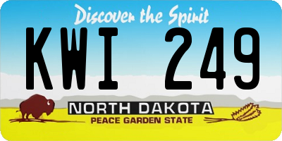 ND license plate KWI249