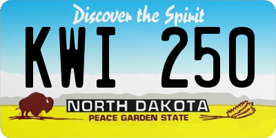 ND license plate KWI250