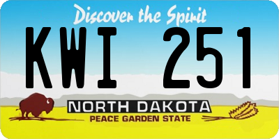 ND license plate KWI251