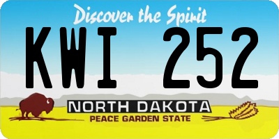 ND license plate KWI252