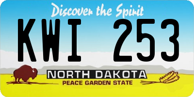 ND license plate KWI253