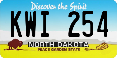 ND license plate KWI254