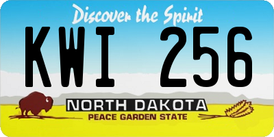 ND license plate KWI256