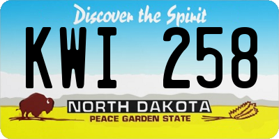 ND license plate KWI258