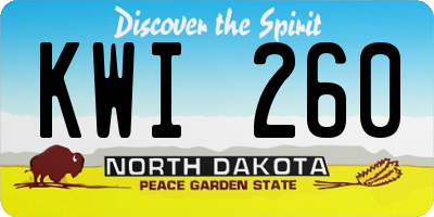 ND license plate KWI260