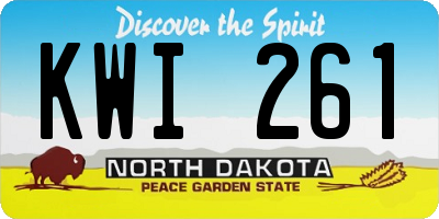 ND license plate KWI261