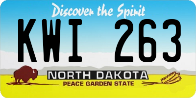 ND license plate KWI263