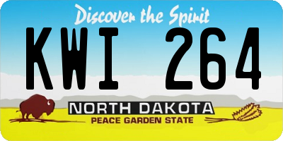 ND license plate KWI264