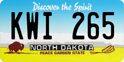 ND license plate KWI265