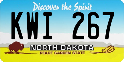 ND license plate KWI267
