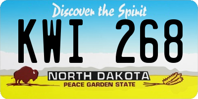 ND license plate KWI268