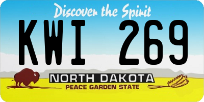 ND license plate KWI269