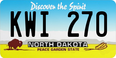 ND license plate KWI270
