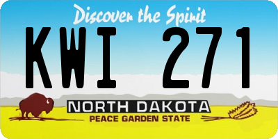 ND license plate KWI271