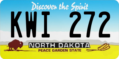 ND license plate KWI272