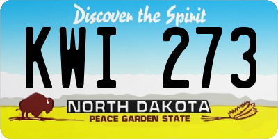 ND license plate KWI273