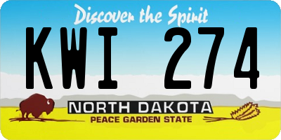 ND license plate KWI274