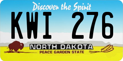 ND license plate KWI276