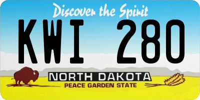 ND license plate KWI280