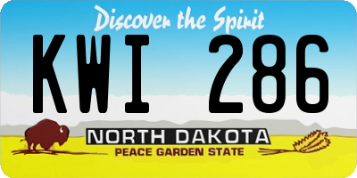 ND license plate KWI286