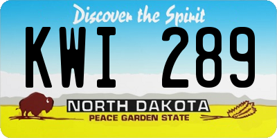 ND license plate KWI289