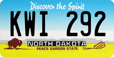 ND license plate KWI292