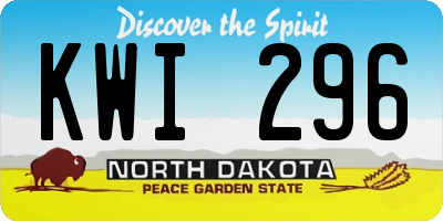 ND license plate KWI296