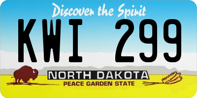 ND license plate KWI299