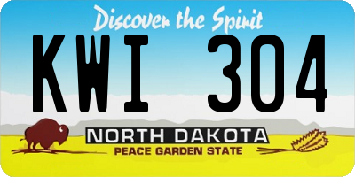 ND license plate KWI304