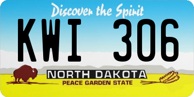 ND license plate KWI306