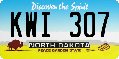 ND license plate KWI307