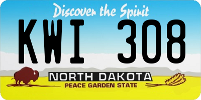 ND license plate KWI308