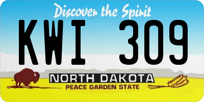 ND license plate KWI309