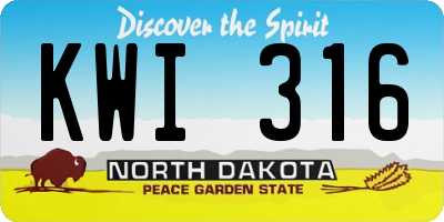 ND license plate KWI316