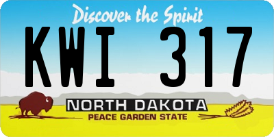 ND license plate KWI317