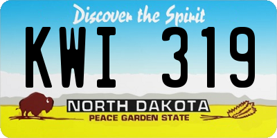 ND license plate KWI319