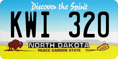 ND license plate KWI320