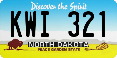 ND license plate KWI321